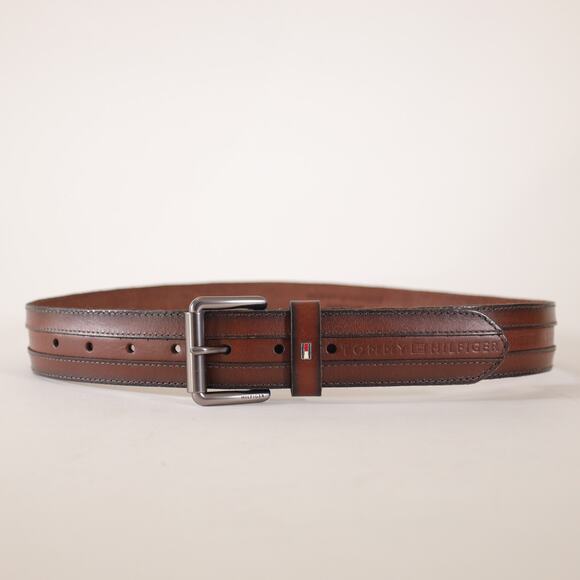 Tommy Hilfiger Brown Leather Men's Belt - Size 30/32 - NWT - Picture 3 of 6